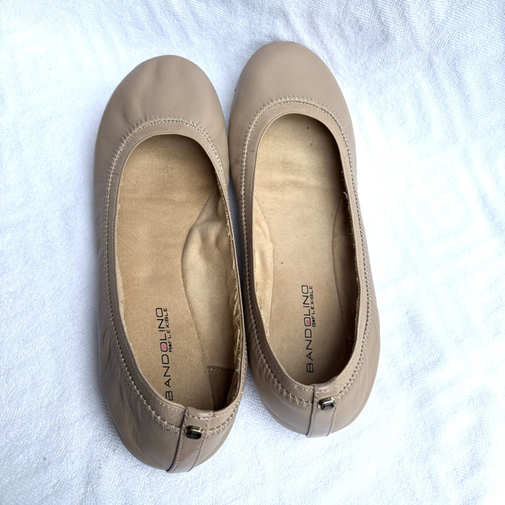 Bandolino Beige Leather Ballet Flats Sz 8.5 - Picture 8 of 10